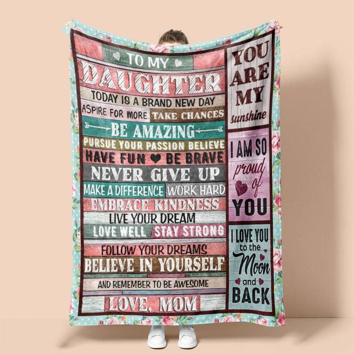 To My Daughter Remember To Be Awesome Vintage Signs Blanket