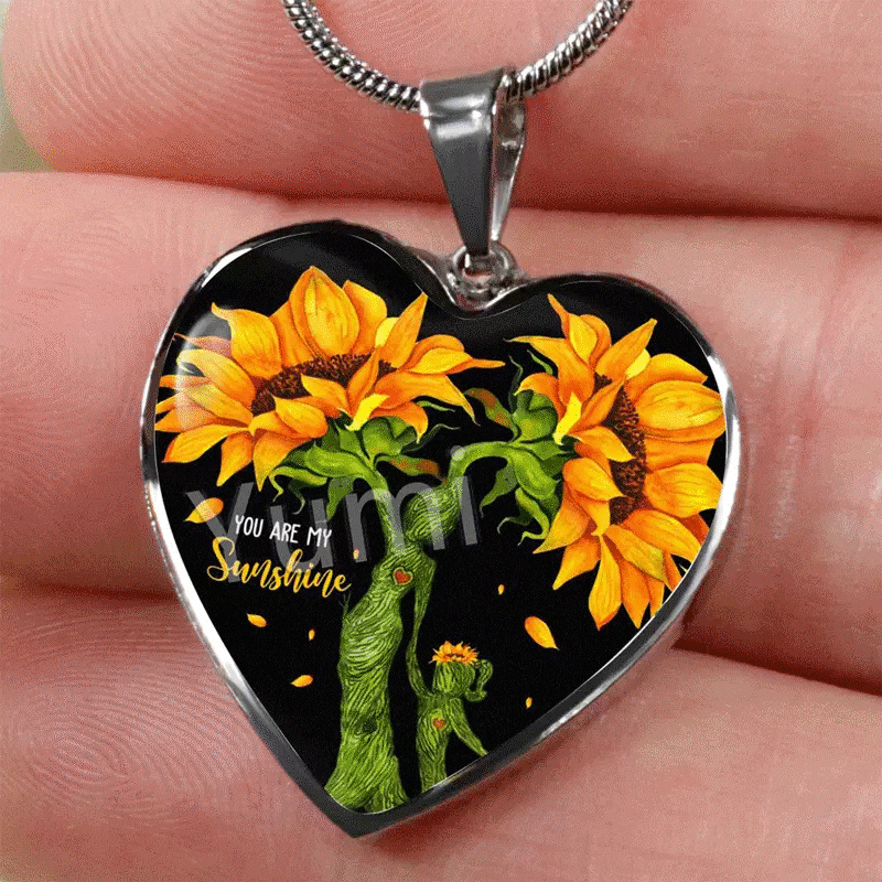 To My Daughter You Are My Sunshine Always Remember Heart Pendant Necklace for Women Daughter Girls Family Jewelry Gift From Mom