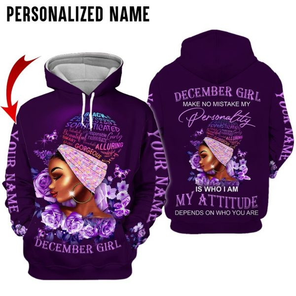 Personalized Name Black December Girl 3D All Over Printed Clothes HUTD030614