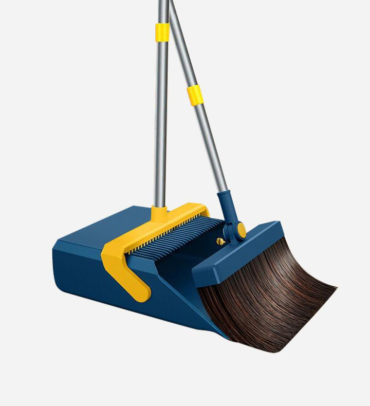 Broom and Windproof Dustpan with Adjustable Handle
