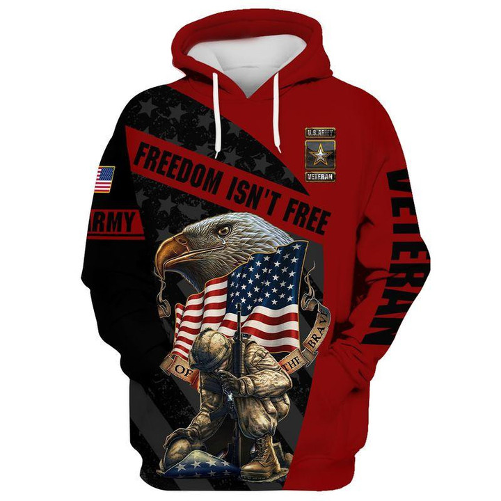 Personzlized Branch U.S. Veteran Freedom Isn't Free American Flag Eagle All Over Print Shirt For Veteran HK10