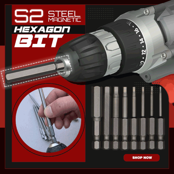 S2 Steel Magnetic Hexagon Bit Set （8PCS）