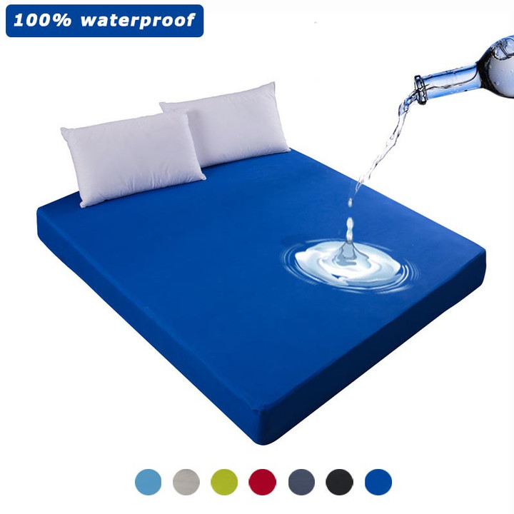 🔥 Hot Sale - 100% Waterproof Solid Bed Fitted Sheet Nordic Adjustable