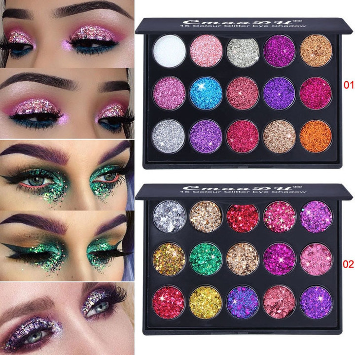 15 Color Glitter Eyeshadow Palette Pigment Professional
