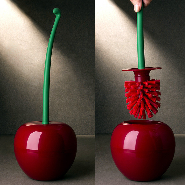 🔥Lovely Cherry Toilet Brush Set - Keep Your Bathroom Clean in Style