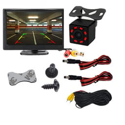 5 or 4.3 Inch Car Monitor TFT LCD or 5 AHD Digital 16:9 Screen 2 Way Video Input or with Reverse Rear View Camera for Parking