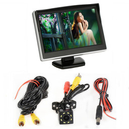 5 inch TFT LCD screen Car Monitor HD800*480 Reversing Parking Monitor with 2 video input,Rearview camera optional