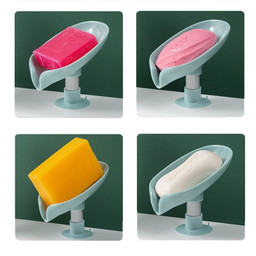 Leaf Shape Soap Box Drain Soap Holder Box Bathroom Shower Soap Holder sponge Storage Plate Tray Bathroom Supplies Bathroom Gadge