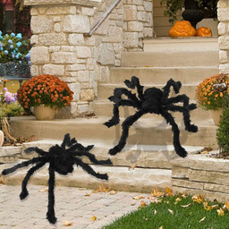 Horror Giant Black Plush Spider Halloween Party Decoration Props Kids Children Toys Haunted House Decor