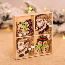 12Pcs Navidad 2021 Christmas Tree Decorations New Year 2022 Craft Wooden Ornaments Christmas Decorations for Home Xmas Noel Gift
