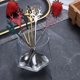 Navidad 2021 Merry Christmas Elk Tree Spoons Xmas Party Ornaments Christmas Decorations for Home Table New Year Kerst Noel Gift