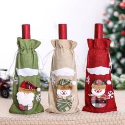 Christmas Wine Bottle Cover Merry Christmas Decorations For Home 2021 Christmas Ornament New Year 2022 Xmas Navidad Gifts