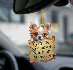 Chihuahua get in dog lover two sided ornament