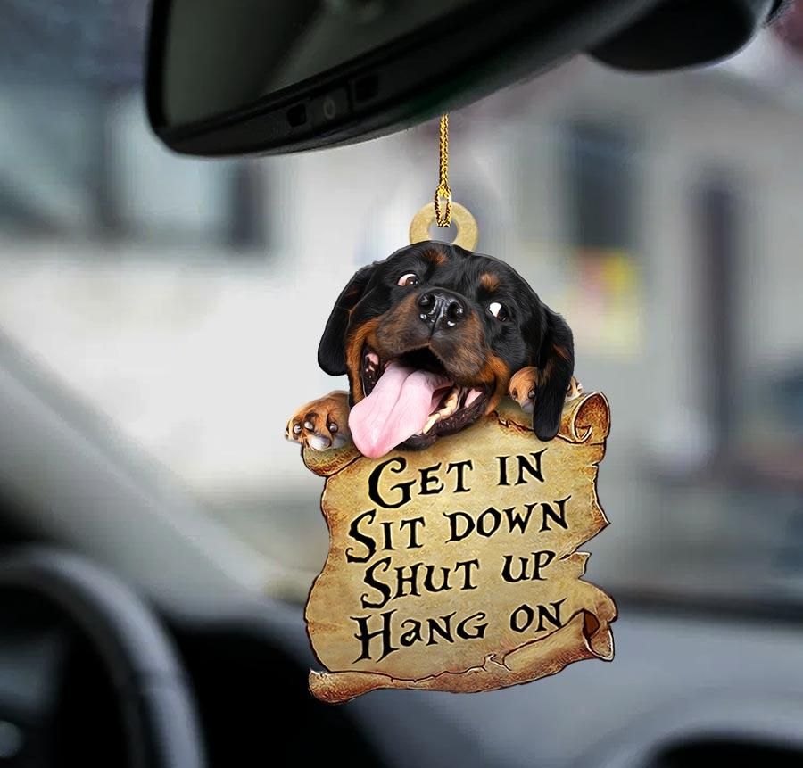 Rottweiler get in rottweiler lover two sided ornament