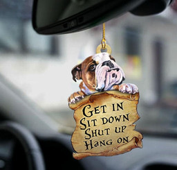 Bulldog get in dog lover two sided ornament