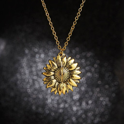 You Are My Sunshine Flower Necklace For Women Open Locket Sunflower Pendant Necklace