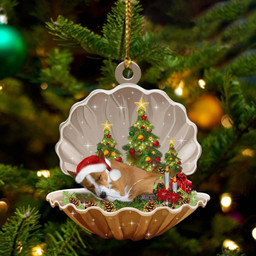 Basenji-Sleeping Pearl in Christmas Two Sided Ornament