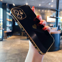 Soft Electroplated Love Heart Phone Case For iPhone 11 12 13 Pro Max XS X XR 7 8 Plus Mini SE 2020 Shockproof Bumper Back Cover