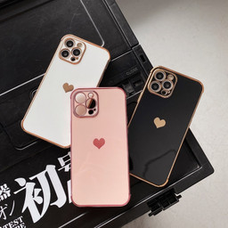 Soft Electroplated Love Heart Phone Case For iPhone 11 12 13 Pro Max XS X XR 7 8 Plus Mini SE 2020 Shockproof Bumper Back Cover