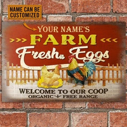 Personalized Chicken Farm Fresh Eggs Classic Metal Signs