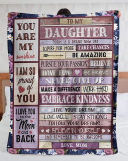 To My Daughter 3D Personalized All Over Printed Blanket