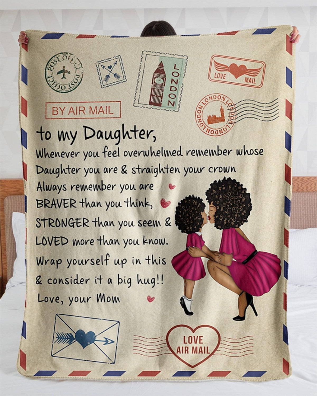 Love Mail Letter To Daughter Big Hug From Mom Blanket