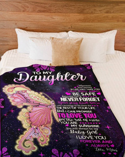 To My Daughter Forever Love From Mom Butterfly Blanket