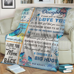 To My Daughter - I Love You To The Moon And Back Blanket