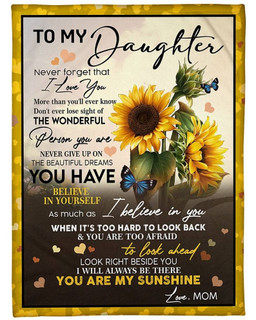 To My Daughter Love From Mom Sunflower Sunshine Blanket