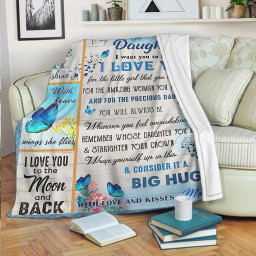 To My Daughter - I Love You To The Moon And Back Blanket