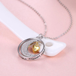 Moon Necklace Women To My Daughter Gift "i love you to the moon and back" Heart Necklaces from Mom Birthday Jewelry