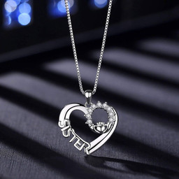 To My Soul Sister Necklace Women Friendship BFF Crystal Heart Crown Letter Pendant Necklaces Family Jewelry Gift