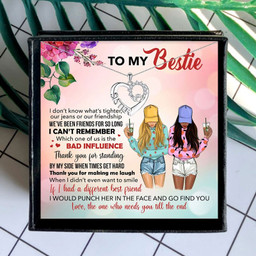To My Bestie Women Necklace Sister Friendship BFF Crystal Heart Crown Letter Pendant Necklace Family Jewelry Gift