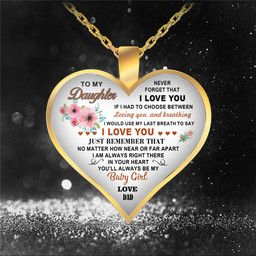 Mom Dad To Daguhter Metal Chain Necklace Epoxy Resin Love Heart Shape Pendant Necklace for Women Girls Family Jewelry Gift