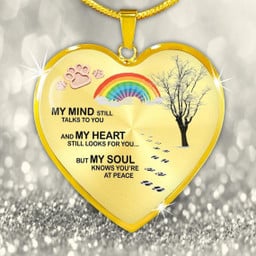 Exquisite Rainbow Necklace Heart Shape Pendant Necklace My Mind Still Talks To You Necklace for Lover Anniversary Gift