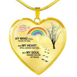 Exquisite Rainbow Necklace Heart Shape Pendant Necklace My Mind Still Talks To You Necklace for Lover Anniversary Gift