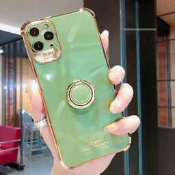 Luxury Electroplated Gold Plating Glitter Case with Ring Holder For iPhone 13 12 11 Pro Max Mini XS XR