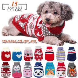 Warm Pet Clothes for Small Medium Dogs Winter Christmas Dogs Sweater Pet Clothing Knitting Costume Coat Cartoon Print Clothes