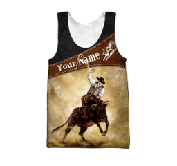 Tmarc Tee Customize Name Bull Riding 3D All Over Printed Unisex Shirts Cowboy