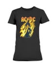 Vintage 2000 AcDc Bonfire Big Print Ladies T Shirt 082321