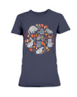 Fairy Forest With Animals And Birds Raccoons Owls Bunnies And Little Chick Ladies T Shirt 090721