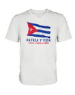 Patria Y Vida   Viva Cuba Libre Bella Ladies Fan Favorite V Neck Tee 071621