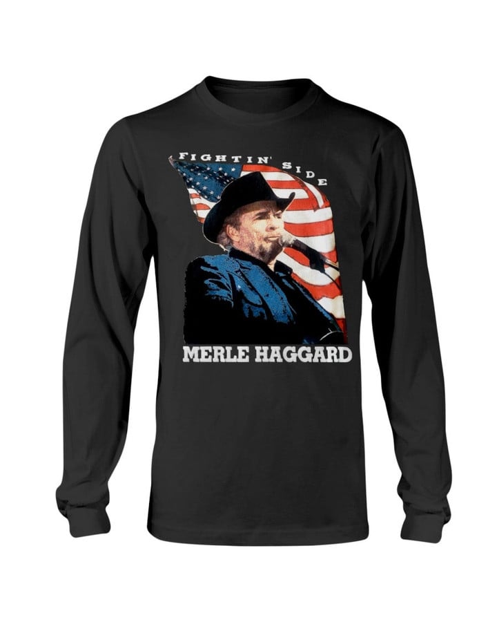 Y2K Vintage Merle Haggard Concert Long Sleeve T Shirt 211103