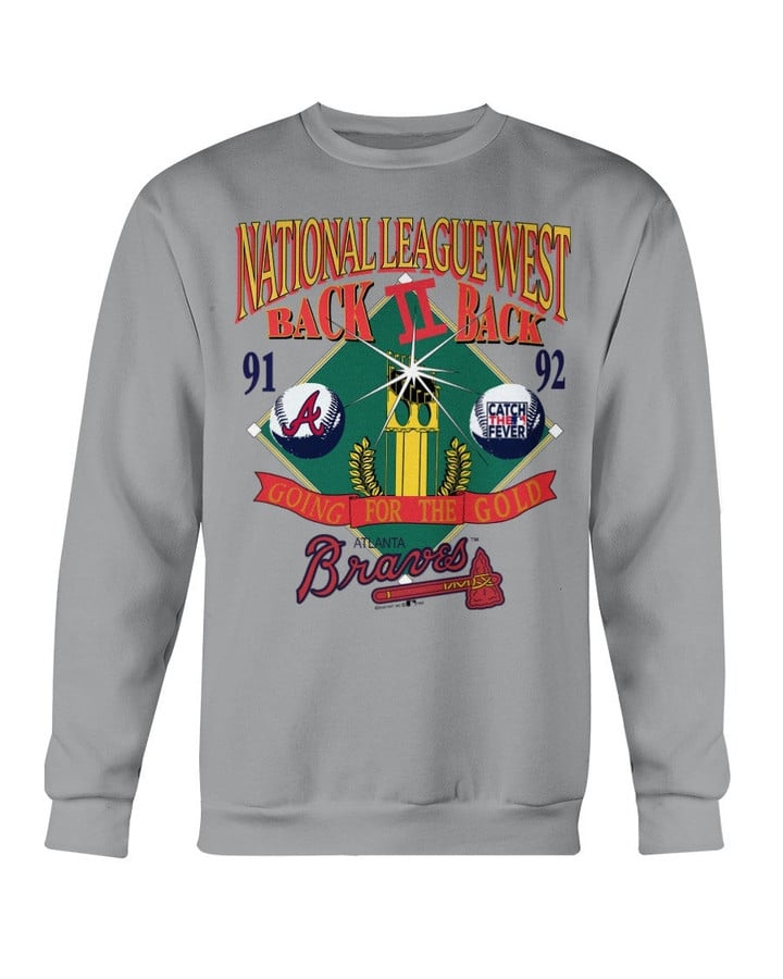 Vintage 90S 1992 92 Mlb Atlanta Braves Back To Back World Series Sweatshirt 211109