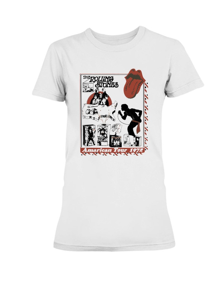 1972 Vintage Rolling Stones Ladies T Shirt 082521
