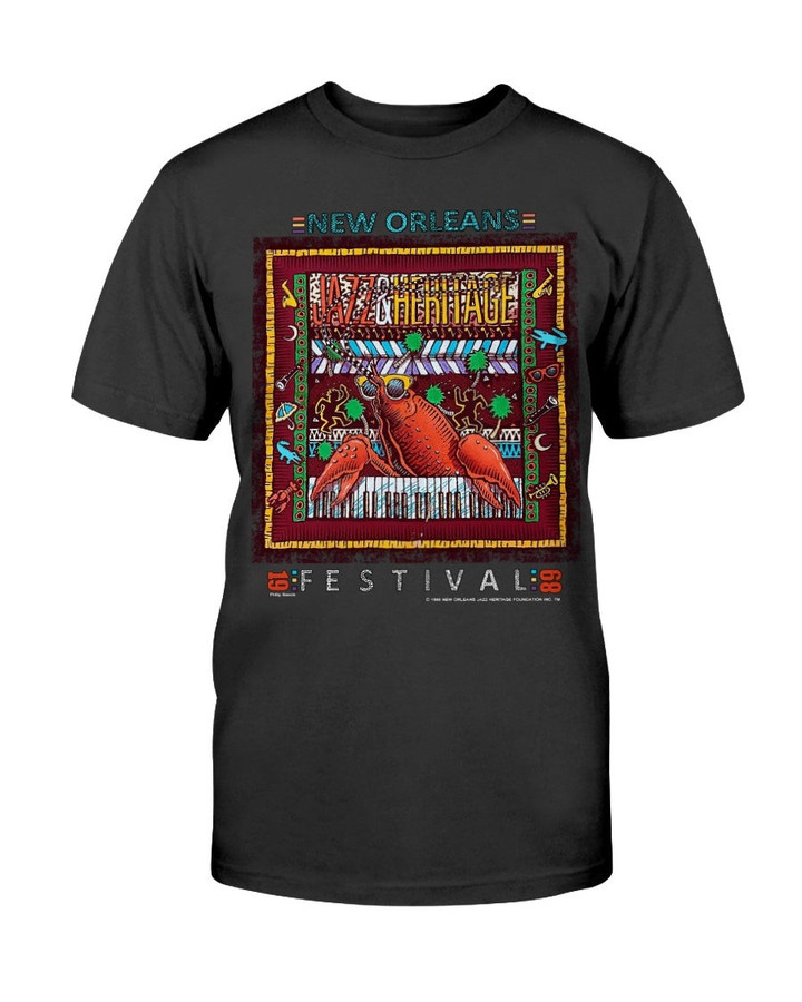 80S New Orleans Jazz Heritage Festival 1989 Music T Shirt 090421