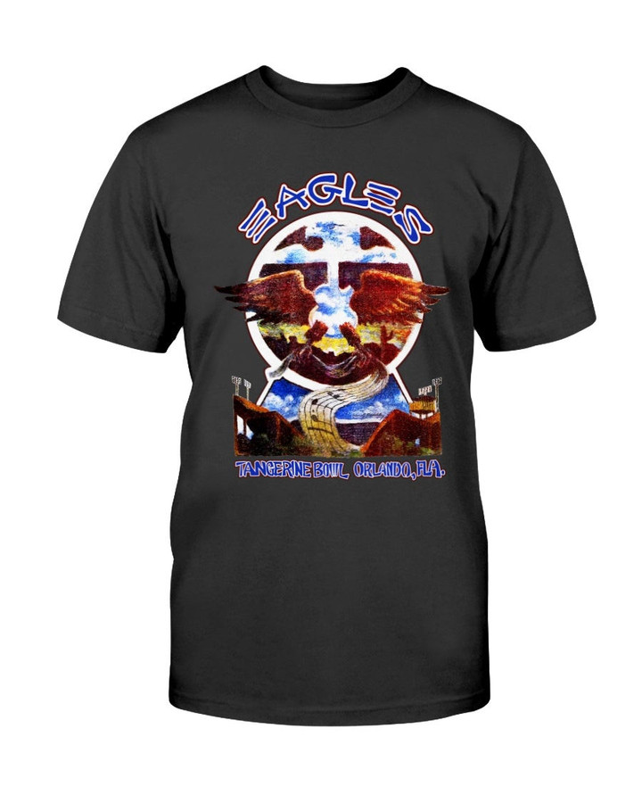 Rare 1977 Vintage Eagles Hotel California Tour Promo Rock Superbowl T Shirt 082921