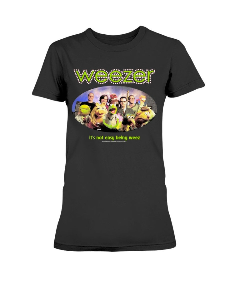 Vintage 00S Weezer Its Not Easy Being Weez Alternative Rock Power Pop Rockpunk Geek Emo Band Style Ladies T Shirt 082521