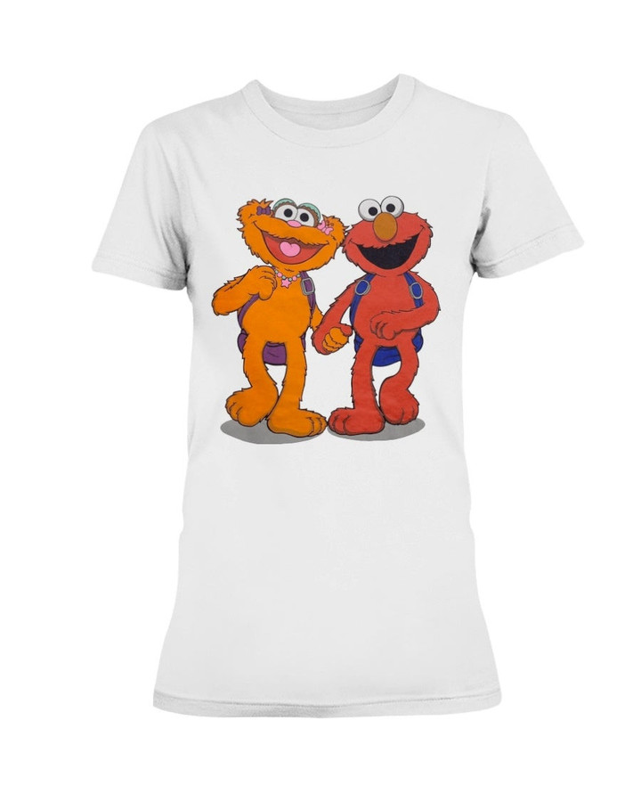 Announcet Vintage Elmo And Zoe Ladies T Shirt 082421