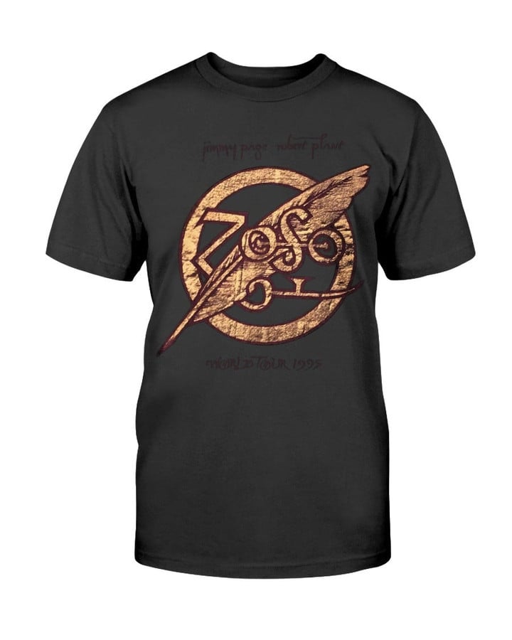 Vintage Page Plant Zoso Tour T Shirt Led Zeppelin 1995 90S Rock T Shirt 210911